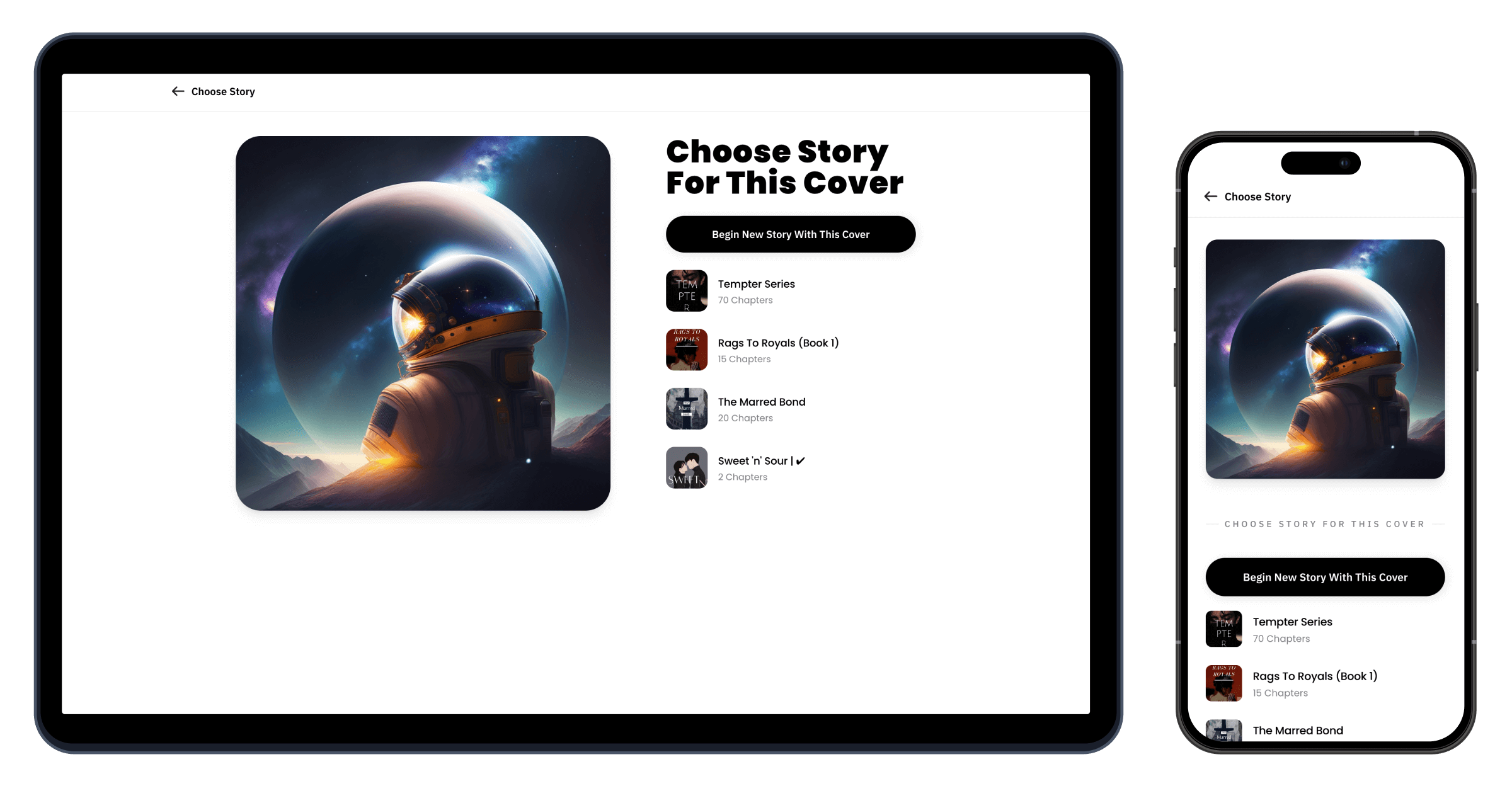 Chooose story screen